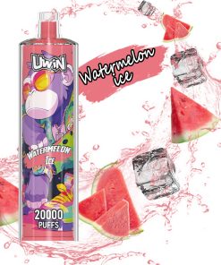 Uwin Shisha Hookah Crystal 20000 20k Puffs Edition Rechargeable Disposable Vape in Watermelon Ice flavor