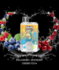 Uwin Twins Crystal 40000 40k Puffs Double Taste LED Display Disposable Vape in Blueberry Raspberry & Cherry Ice flavor