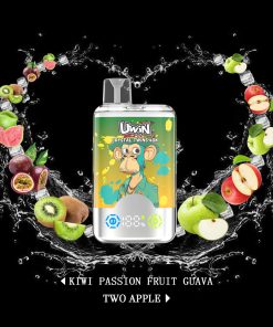 Uwin Twins Crystal 40000 40k Puffs Double Taste LED Display Disposable Vape in Kiwi Passion Fruit Guava & Two Apple flavor