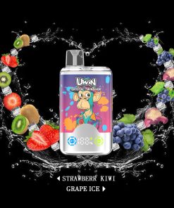 Uwin Twins Crystal 40000 40k Puffs Double Taste LED Display Disposable Vape in Strawberry Kiwi & Grape Ice flavor