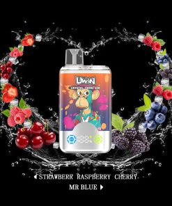 Uwin Twins Crystal 40000 40k Puffs Double Taste LED Display Disposable Vape in Strawberry Red Bull & Cherry Ice flavor