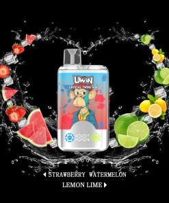 Uwin Twins Crystal 40000 40k Puffs Double Taste LED Display Disposable Vape in Strawberry Watermelon & Lemon Lime flavor