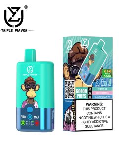 UZY Triple Flavor 60000 60K Puffs 3 in 1 Flavors Rechargeable LED Display Disposable Vape in Cherry Ice & Mixed Berries & Black Dragon Ice flavor