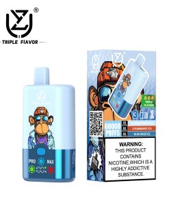 UZY Triple Flavor 60000 60K Puffs 3 in 1 Flavors Rechargeable LED Display Disposable Vape in Summer Peach Ice & Strawberry Ice & Blue Razz Ice flavor