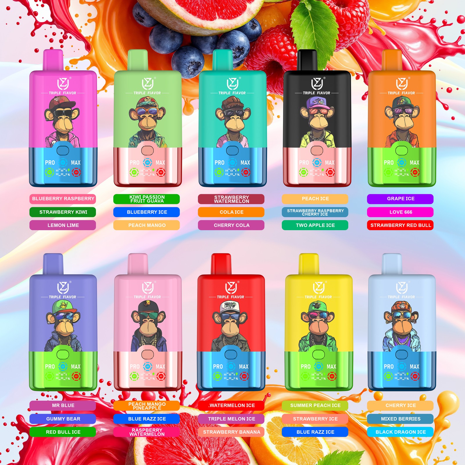 UZY Triple Flavor 60000 60K Puffs 3 flavor options image