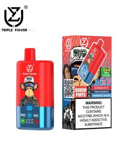 UZY Triple Flavor 60000 60K Puffs 3 in 1 Flavors Rechargeable LED Display Disposable Vape in Watermelon Ice & Triple Melon Ice & Strawberry Banana flavor