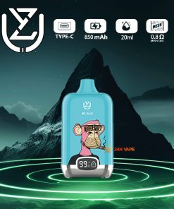 UZY Bang Digital 15000 Puffs 0% 2% 3% 5% Nicotine LED Display Disposable Vape in Mr Blue flavor