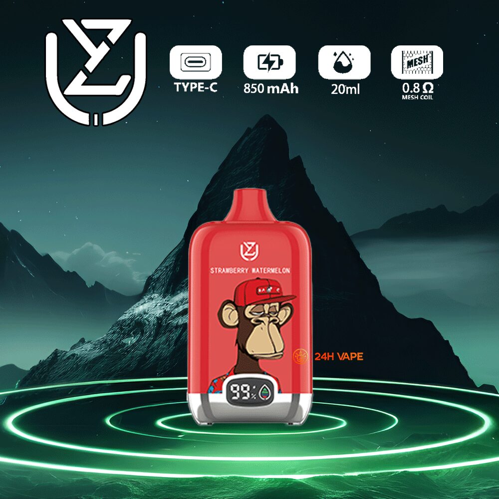 UZY Bang Digital 15000 Puffs 0% 2% 3% 5% Nicotine LED Display Disposable Vape in Strawberry Watermelon flavor