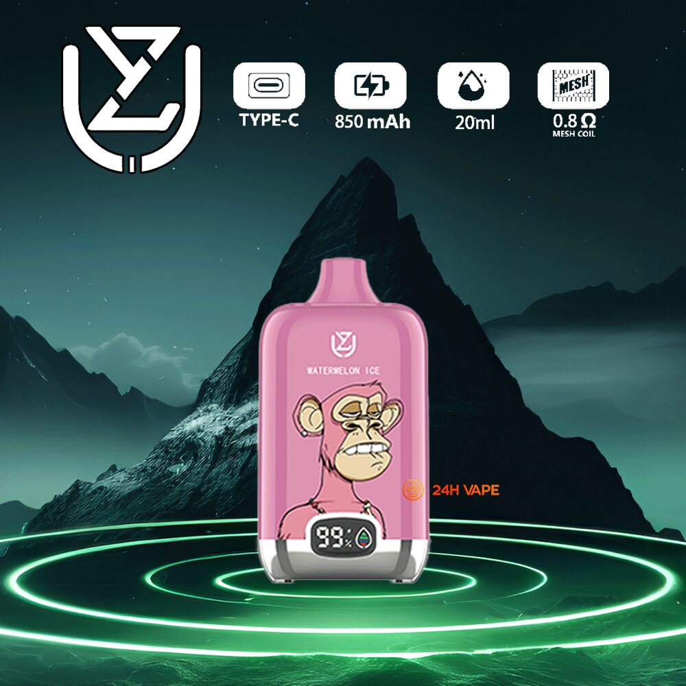 UZY Bang Digital 15000 Puffs 0% 2% 3% 5% Nicotine LED Display Disposable Vape in Watermelon Ice flavor