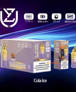 UZY Bang King 12000 12K Puffs 0% 2% 3% 5% Nicotine Edition Disposable in UZY Bang King 12000 Cola Ice flavor