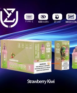 UZY Bang King 12000 12K Puffs 0% 2% 3% 5% Nicotine Edition Disposable in UZY Bang King 12000 Strawberry Kiwi flavor