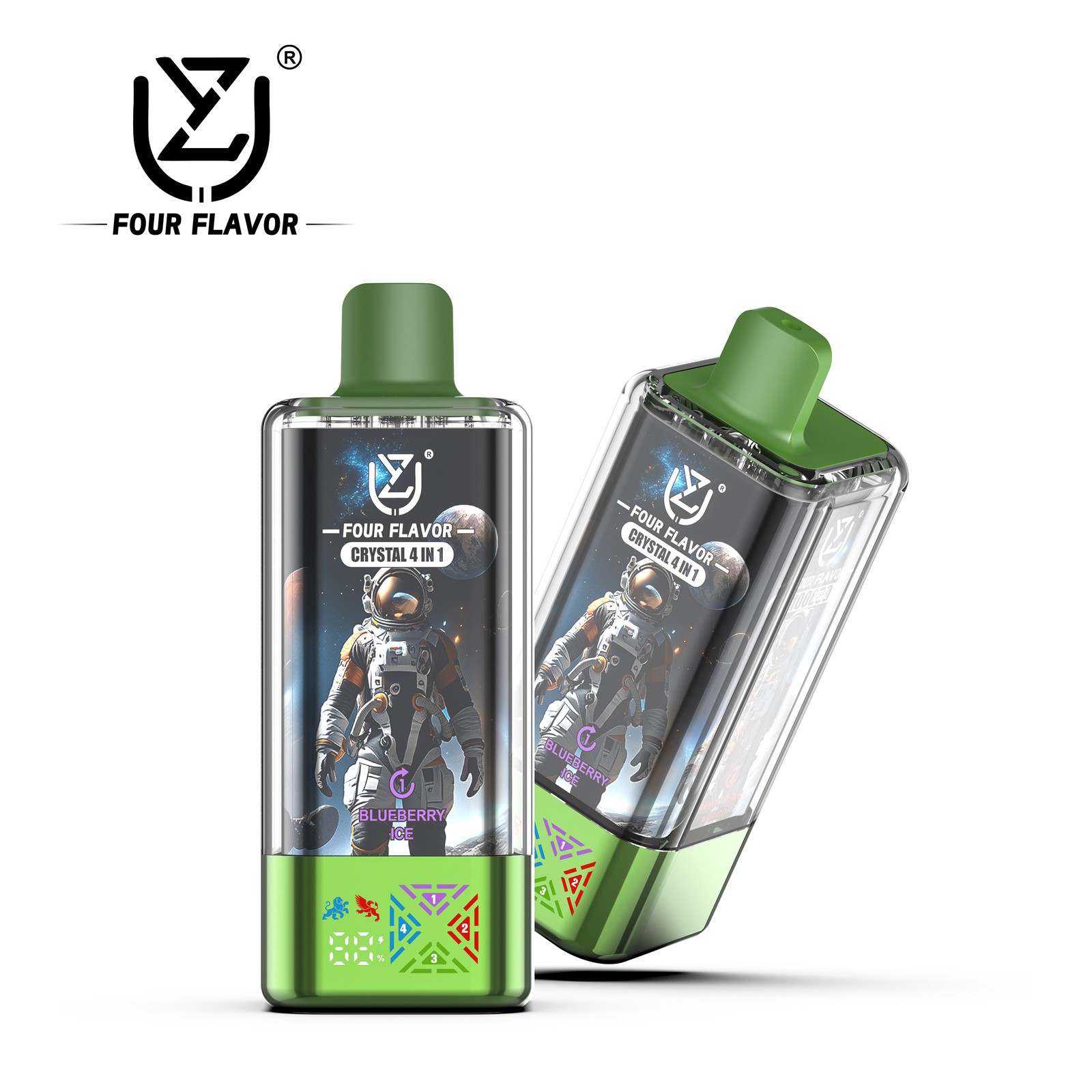 UZY Four Flavors 100000 100K Puffs Crystal 4 In 1 Flavors Rechargeable LED Display Disposable Vape product detail image