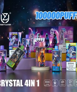 UZY Four Flavors 100000 100K Puffs Crystal 4 In 1 Flavors Rechargeable LED Display Disposable Vape product image