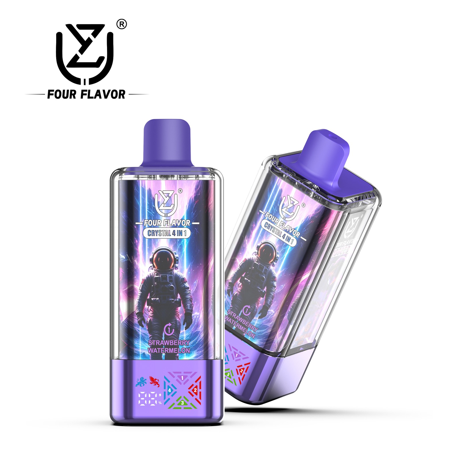 UZY Four Flavors 100000 100K Puffs Crystal 4 In 1 Flavors Rechargeable LED Display Disposable Vape product detail image