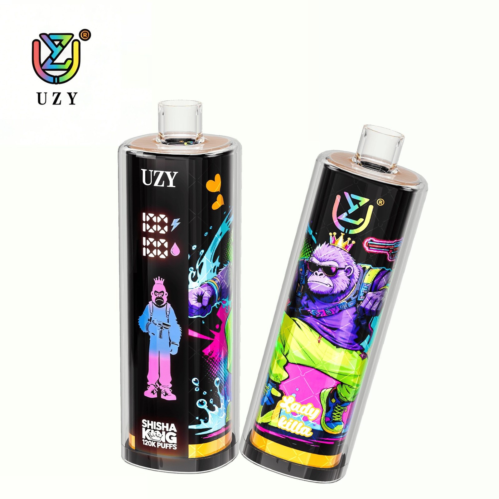 UZY Shisha Hookah King 120000 120K Puffs Smart Screen LED Display Disposable DTL in Lady Killer flavor