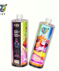UZY Shisha Hookah King 120000 120K Puffs Smart Screen LED Display Disposable DTL in Peach Ice flavor