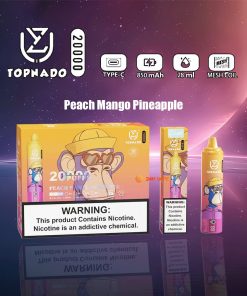 UZY Tornado 20000 20K Puffs LED Display Edition Disposable in Peach Mango Pineapple flavor