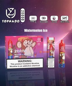 UZY Tornado 20000 20K Puffs LED-Display-Edition Einweg-E-Zigarette mit Wassermelonen-Eis-Geschmack