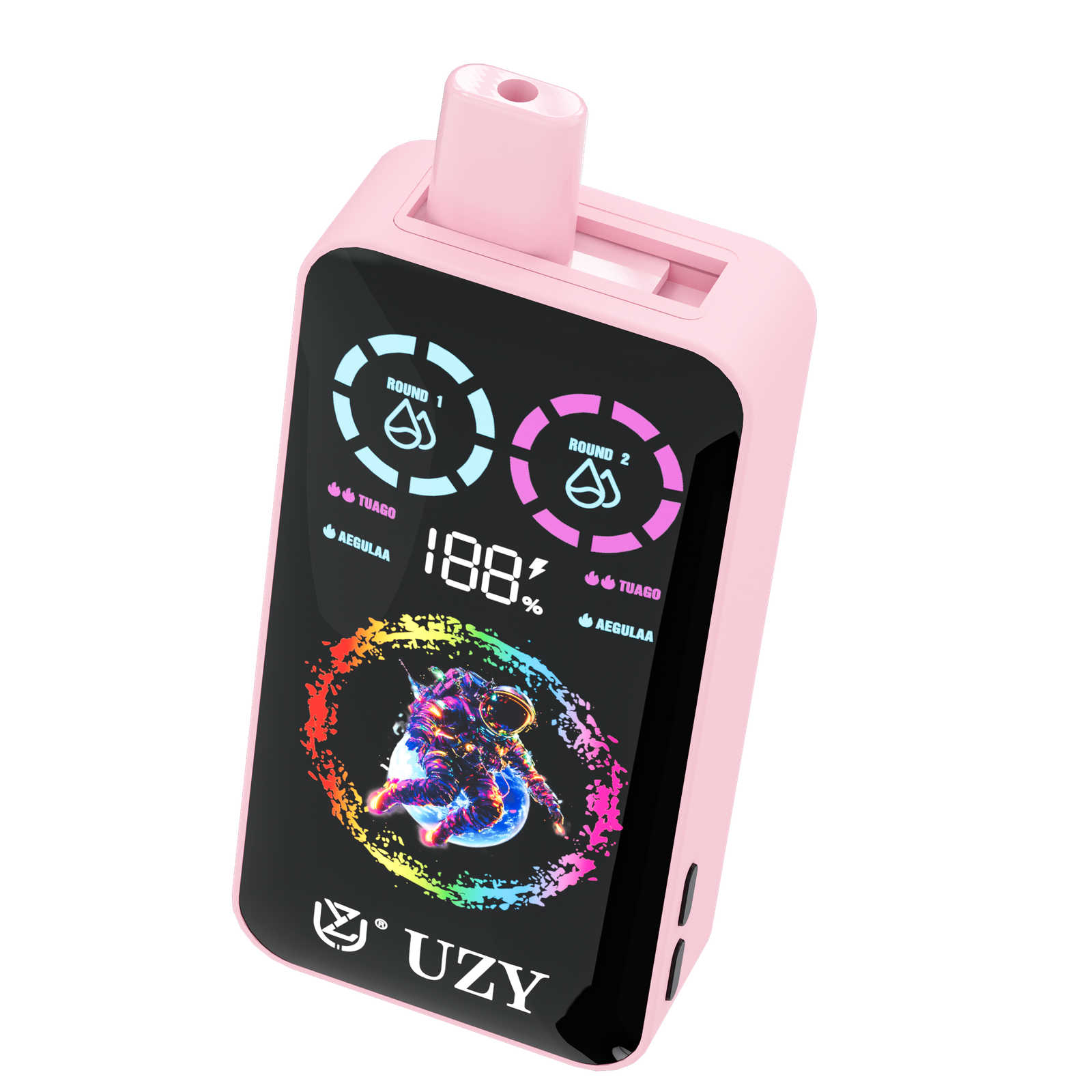 UZY Tornado 30000 30K Puffs Double Taste RGD Screen Display Disposable Vape in Peach Ice & Pineapple Mango Peach flavor