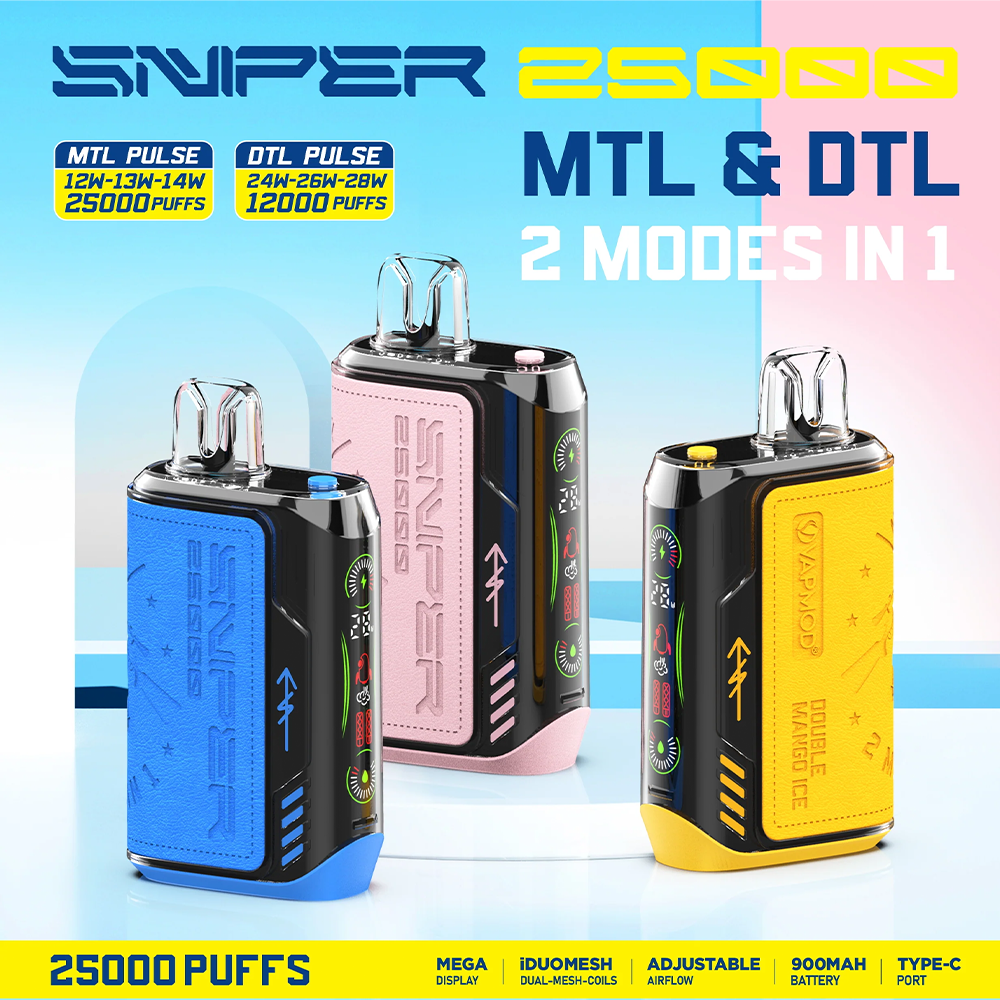 VAPMOD SNIPER 25000 25K Puffs Edition Leather LED Display Disposable Vape product image