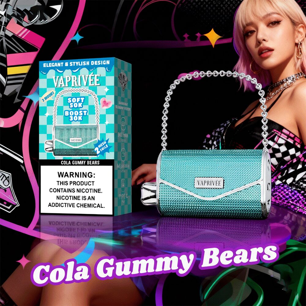 VAPRIVÉE 50000 50K Puffs Dual Power Mode & Dual Mesh Disposable Vape in Cola Gummy Bears flavor
