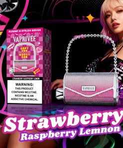 VAPRIVÉE 50000 50K Puffs Dual Power Mode & Dual Mesh Disposable Vape in Strawberry Raspberry Lemon flavor