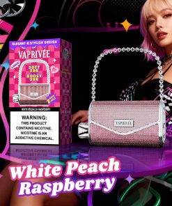 VAPRIVÉE 50000 50K Puffs Dual Power Mode & Dual Mesh Disposable Vape in White Peach Raspberry flavor