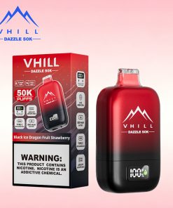 VHILL DAZZLE 50000 50K Puffs Airflow Ajustable Rechargeable LED Display Disposable Vape EU Warehouse in Black Ice Dragon Fruit Strawberry flavor