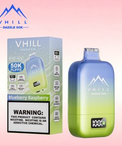 VHILL DAZZLE 50000 50K Puffs Airflow Ajustable Rechargeable LED Display Disposable Vape EU Warehouse in Blueberry Raspberry flavor