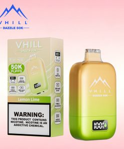 VHILL DAZZLE 50000 50K Puffs Airflow Ajustable Rechargeable LED Display Disposable Vape EU Warehouse in Lemon Lime flavor