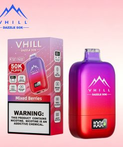 VHILL DAZZLE 50000 50K Puffs Airflow Ajustable Rechargeable LED Display Disposable Vape EU Warehouse in Mixed Berries flavor