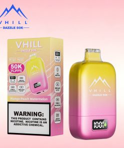 VHILL DAZZLE 50000 50K Puffs Airflow Ajustable Rechargeable LED Display Disposable Vape EU Warehouse in Peach Mango Watermelon flavor
