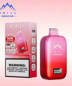 VHILL DAZZLE 50000 50K Puffs Airflow Ajustable Rechargeable LED Display Disposable Vape EU Warehouse in Strawberry Raspberry Cherry Ice flavor