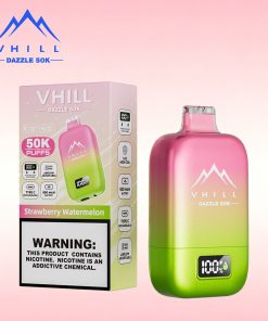 VHILL DAZZLE 50000 50K Puffs Airflow Ajustable Rechargeable LED Display Disposable Vape EU Warehouse in Strawberry Watermelon flavor