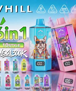 VHILL HEXA 300K 300000 Puffs 6 in 1 Flavors & 6 oil tanks Rechargeable LCD Display Disposable Vape EU Warehouse product image