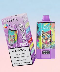 VHILL HEXA 300K 300000 Puffs 6 in 1 Flavors & 6 oil tanks Rechargeable LCD Display Disposable Vape EU Warehouse in vhill hexa 300k 300000 grape ice