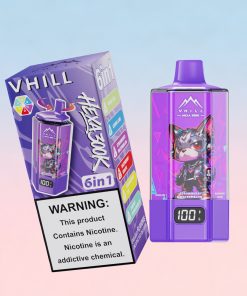 VHILL HEXA 300K 300000 Puffs 6 in 1 Flavors & 6 oil tanks Rechargeable LCD Display Disposable Vape EU Warehouse in vhill hexa 300k 300000 peach ice lemon