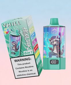 VHILL HEXA 300K 300000 Puffs 6 in 1 Flavors & 6 oil tanks Rechargeable LCD Display Disposable Vape EU Warehouse in vhill hexa 300k 300000 pink lemon