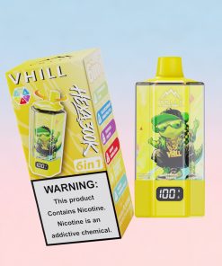 VHILL HEXA 300K 300000 Puffs 6 in 1 Flavors & 6 oil tanks Rechargeable LCD Display Disposable Vape EU Warehouse in vhill hexa 300k 300000 strawberry kiwi