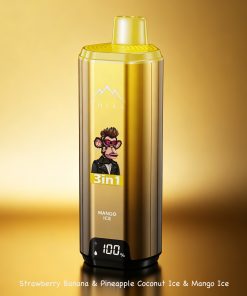 VHILL Triple 90K 90000 Puffs 3 in 1 Flavors&LED Screen Rechargeable Disposable Vape EU Warehouse in Strawberry Banana & Pineapple Coconut Ice & Mango Ice