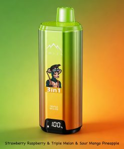 VHILL Triple 90K 90000 Puffs 3 in 1 Flavors&LED Screen Rechargeable Disposable Vape EU Warehouse in Strawberry Raspberry & Triple Melon & Sour Mango