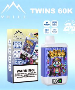 VHILL TWINS 60000 60K Puffs Dual Flavors LED Display Disposable Vape EU Warehouse in Banana Pineapple Ice & Red Bull Ice flavor