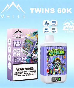 VHILL TWINS 60000 60K Puffs Dual Flavors LED Display Disposable Vape EU Warehouse in Double Apple & Kiwi Guava Passion Fruit flavor
