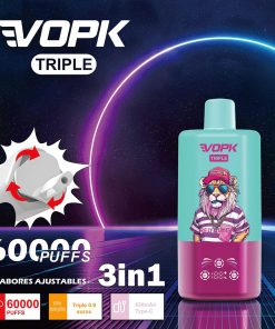 VOPK Triple 60000 60k Puffs 3 in 1 Flavors Rechargeable LED Display Disposable Vape product image