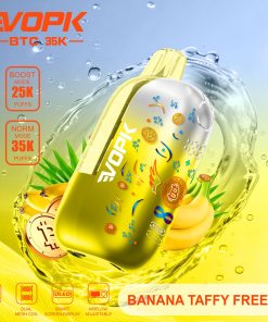 VOPK BTC 35000 35K Puffs Airflow Adjustable & Dual Mode Disposable Vape in Banana Taffy Freeze flavor