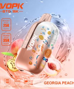 VOPK BTC 35000 35K Puffs Airflow Adjustable & Dual Mode Disposable Vape in Georgia Peach flavor