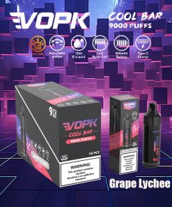 VOPK Cool Bar 9000 9k Puffs 0% 2% 3% 5% Nicotine Disposable in Grape Lychee flavor