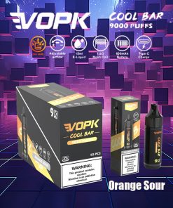 VOPK Cool Bar 9000 9k Puffs 0% 2% 3% 5% Nicotine Disposable in Orange Sour flavor