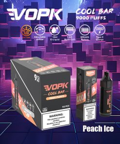 VOPK Cool Bar 9000 9k Puffs 0% 2% 3% 5% Nicotine Disposable in Peach Ice flavor