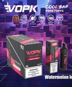 VOPK Cool Bar 9000 (9.000 Züge) 0,1 % 2,1 % 3,1 % 5,1 % Nikotin – Einweg-E-Zigarette mit Wassermelonen-Eis-Geschmack